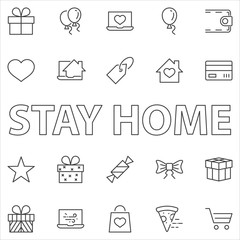 Set of Gifts Vector Line Icons. Contains Symbols Gift Cards, Ribbons and more. Editable Stroke. 32x32 pixel