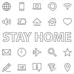 Set of Web Vector Line Icons. Contains such Icons as Globe, Wi-fi, Home, Heart, Phone, Pencil, Time Clock, Star and more. Editable Stroke. 32x32 Pixels