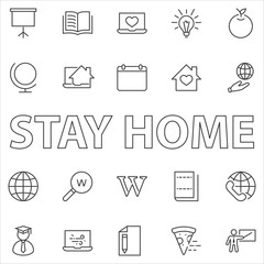 Wikipedia's birthday Set Line Vector Icon. Contains such Icons as Wikipedia, Open Book, Teacher, Blackboard, Pointer, Web Globe, Directory, Search, Lamp, Calendar. Editable Stroke. 32x32 Pixels