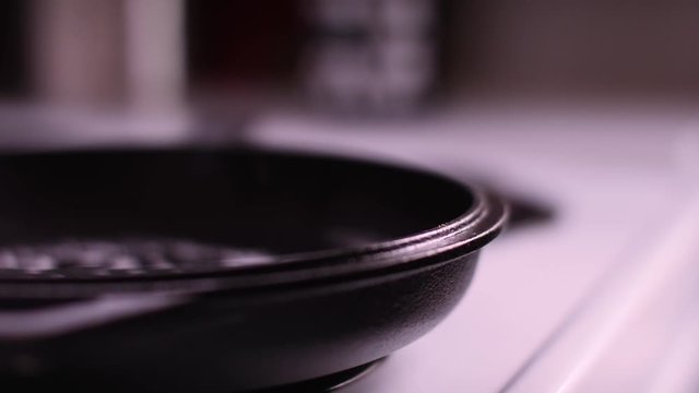 Fired Egg in a cast iron skillet.