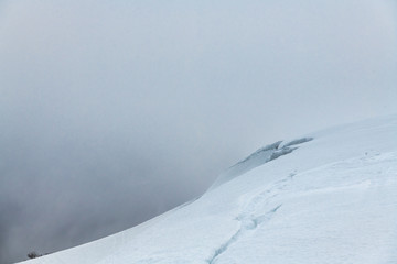 Snowy Crete in the Vosges in France in winter