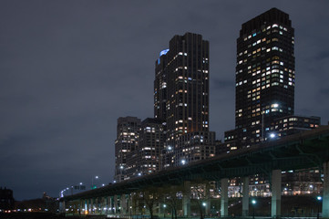 Fototapeta na wymiar New York highway and buildings