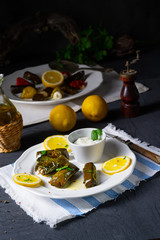 Dolmades - stuffed grape leaves the Greek way