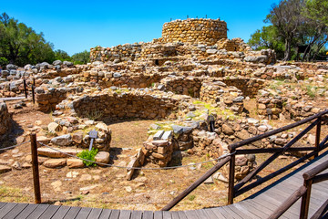 Arzachena, Sardinia, Italy - Archeological ruins of Nuragic complex La Prisgiona - Nuraghe La...
