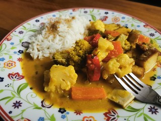Veganes asiatisches Abendesssen