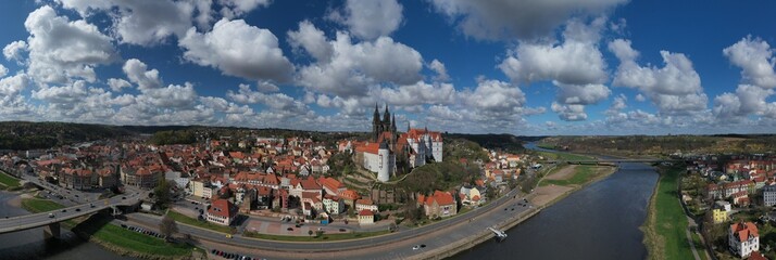 Panorama von Mei&szlig;en an der Elbe in Sachsen