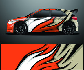 Rally car decal graphic wrap vector, abstract background