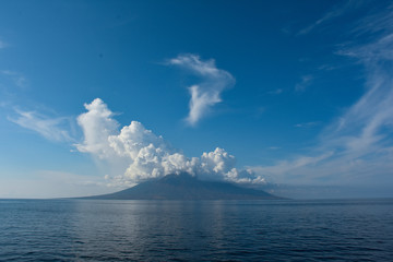 sea, mountain, and sky