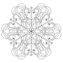 Mandala. Round abstract decor made on fantastic snakes.