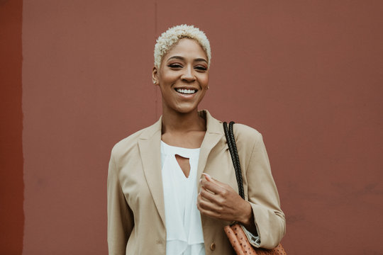 Stylish businesswoman on the street