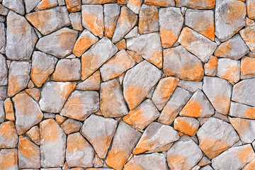 Brown brick stone wall background texture.