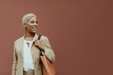Stylish businesswoman on the street