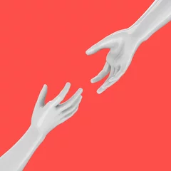Fotobehang The Helping Hand on pop art Background - 3D © McCarony