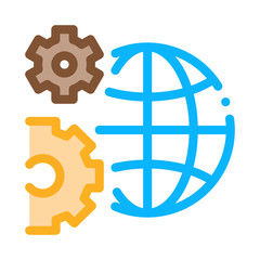 solving planet problems icon vector. solving planet problems sign. color symbol illustration
