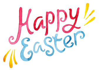 happy easter lettering and painting eggs