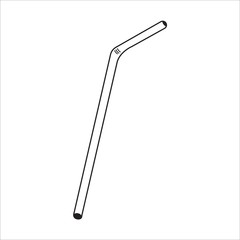 Metal straws icon in flat style. Vector image in white background. Zero waste toothbrush. Eco life