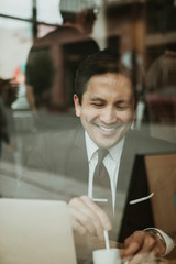 Businessman enjoying coffee