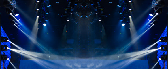 Abstract texture background for design. Stage light and smoke on stage, lighting and spotlights. © Kozlik_mozlik