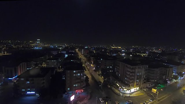 Night shot over the roof in Gaziantep