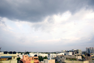 Fototapeta na wymiar City scape of bengaluru on sky background