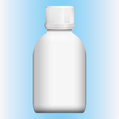 Illustration object item cosmetic or medicine bottle, white, front. Ideal for product catalogs and cosmetic hygiene and medication information