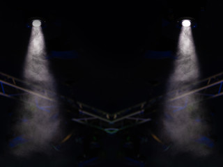 Abstract texture background for design. Stage light and smoke on stage, lighting and spotlights.