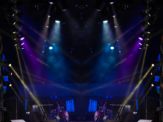 Abstract texture background for design. Stage light and smoke on stage, lighting and spotlights.