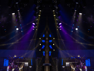 Abstract texture background for design. Stage light and smoke on stage, lighting and spotlights.