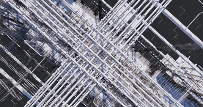 3D BIM model of reinforcement framework of the building