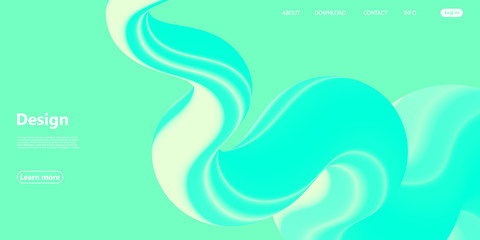 Green Background. Website Landing Page. Vector.