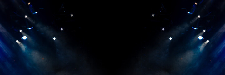 Abstract texture background for design. Stage light and smoke on stage, lighting and spotlights.