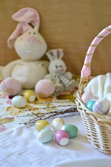 easter bunny and eggs