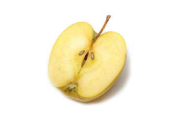 Naklejka na ściany i meble yellow tasty fresh cut sliced half apple