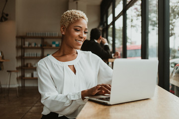 Businesswoman using a laptop