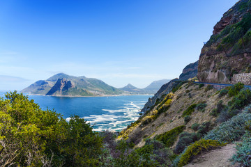Chapman's Peak in Cape Town, South Africa. Copy space for text.