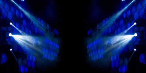 Abstract texture background for design. Stage light and smoke on stage, lighting and spotlights.