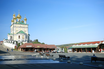 Fototapeta na wymiar church summer landscape orthodox / summer landscape, faith religion architecture of Russia