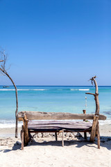 The beautiful ocean coast of Gili Trawangan island, Bali, Indonesia.