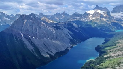 Obraz na płótnie Canvas Helicopter Ride over Banff National Park , Canada , Rocky Mountains 