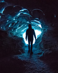 Iceland Ice Cave Silhouette