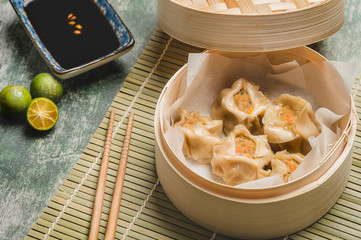 Homemade Pork Siomai/Shumai/Siumai Top View- it's a type of  Chinese traditional dumpling , best...