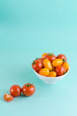 Tomatoes in a bowl, foods concept image