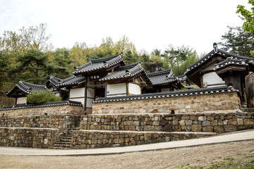 Fototapeta na wymiar Geumhoseowon Confucian Academy. Geumhoseowon is a school building of the Joseon Dynasty. 