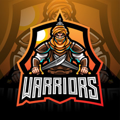 Warriors esport mascot logo design © Visink.art