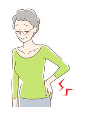 腰痛に悩む女性
