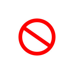 Not Allowed red Sign. Flat vector illustration.