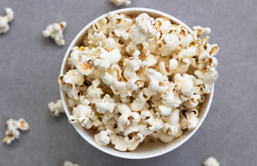 Popcorn in a bowl on table
