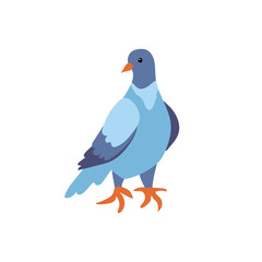 Icon of sitting bird dove. Flat cartoon character design. Cute peace pigeon silhouette template. Vector illustration isolated on white background.