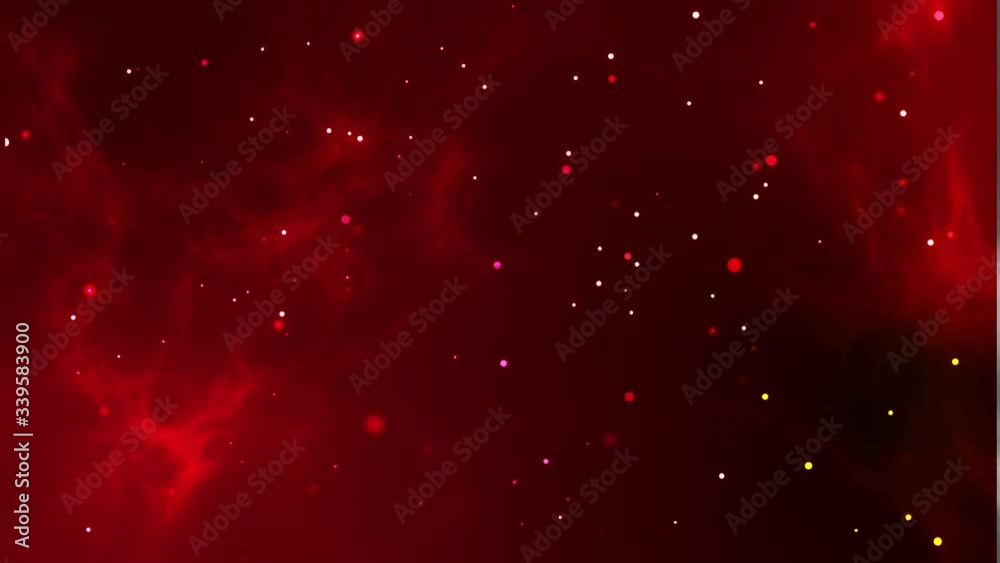Wall mural red glowing particle background with cloudy texture animation