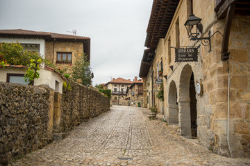 Fototapeta na wymiar Streets typical of old world heritage village of Santillana del Mar, Spain